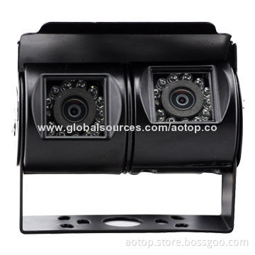 High-resolution Sharp CCD Waterproof Car Rear-view Dual-camera for Buses, Wide Lens, Night Vision